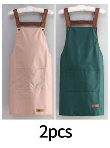 Waterproof And Oil Resistant Canvas Apron ,Adjustable Waistband, Breathable Fabric, New Kitchen Home Cooking Oil And Stain Resistant Apron, Wear Resistant,Kitchen, Bathroom, Family, Household Products,With Pockets , Multi-Purpose, Suitable For Coffee Bars And Restaurants