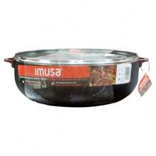 Imusa 13.5 Quart Aluminum Black Stone Nonstick Caldero With Glass Lid & Woodlook Handles - 13,5qt - Xem 2
