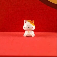 6 món đồ trang trí Maneki-Neko (Mèo may mắn), Đồ trang trí phong cảnh thu nhỏ, Đồ trang trí mèo may mắn bằng nhựa đáng yêu, Quà tặng trang trí nhà cửa cho phòng khách, văn phòng, ngày lễ tình nhân, đồ trang trí tiệc năm mới - Nhiều màu - Xem 8