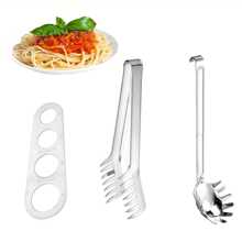 3 pièces/Set Ustensiles à Pâtes en Acier Inoxydable - Louche à Pâtes, Cuillère à Poudre, Passoire à Pâtes de Type Peigne, Règle à Spaghettis