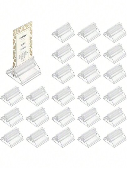 6/12/24/48pcs Clear Acrylic Table Place Card Holders,Small Wedding Table Sign Stands For Wedding Cards, Photos,Memos,Pictures Display