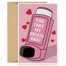 1 pieza Tarjeta romántica del Día de San Valentín para esposo/novio, tarjeta divertida del Día de San Valentín de novia/esposa (Tú me quitas el aliento)