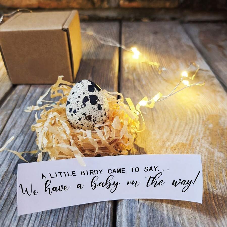 Thông báo mang thai bất ngờ Trứng cút Ý tưởng thông báo em bé vui nhộn Quà tặng dễ thương Tiết lộ giới tính cho ông bà Bố Bạn bè - như hình ảnh - Xem 1