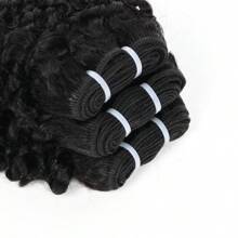 JC 3pcs Set Natural Black Curly Wave Human Hair 3 Bundles Human Hair Extensions For All Skin Tones 6-10 Inch - SNatural - View 4