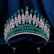 奢华新娘水晶水钻大皇冠，女士选美头饰，适合表演、派对、婚礼、宴会、情人节配饰 - 皇冠 - 查看 11