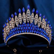 奢华新娘水晶水钻大皇冠，女士选美头饰，适合表演、派对、婚礼、宴会、情人节配饰 - 皇冠 - 查看 7