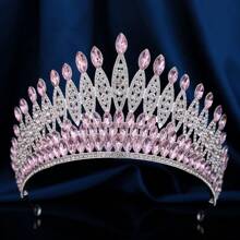 奢华新娘水晶水钻大皇冠，女士选美头饰，适合表演、派对、婚礼、宴会、情人节配饰 - 皇冠 - 查看 10