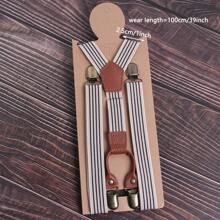 1pc Men's Striped Elastic Suspenders, Vintage 4 Clips, Suitable For All Seasons For Going Out Outfit Wedding Party And For Gift Halloween Accessories, Halloween Costumes Autumn-Winter Accessories Halloween Costume,Suitable For Teens, Youth,Men,Casual, Outdoor, Athletic, Vacation, Graduation Gifts, Birthday, Daily Wear