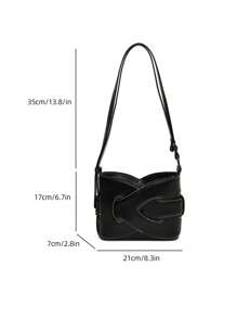 斜挎包，时尚潮流拼接交叉设计，棕色