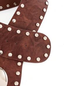 1 件女式复古高腰松紧腰带可调节束腰腰部装饰配件，适合秋季、万圣节穿着 - 腰封 - 查看 4