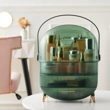 LIVINGANDHOME 14 Colors Multi-Function Makeup Storage Case, Cosmetics Organizer, Jewelry Organizer Case, Finishing Box, Makeup Storage Box, Cosmetic Box, JewelryBox, Makeup Organizer, Makeup Storage Organizer,Cabinet Decorative - Green - View 2