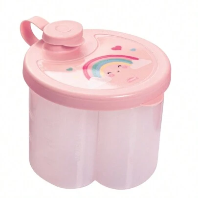 Pote para leite em pó bebe 3 divisórias