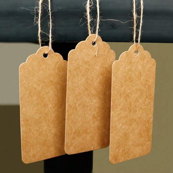10/20/50/100 pezzi di etichette in carta kraft vuote, tag fai-da-te per decorazione di matrimoni e feste, confezioni di caramelle, etichette regalo, biglietti di auguri