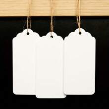 10/20/50/100pcs Blank Kraft Paper Tags, DIY Hangtags For Wedding Party Decor, Candy Box Packaging, Gift Labels, Message Cards - Multicolor - View 10