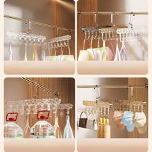 1 件带子衣架，多功能内衣背心收纳，塑料透明挂钩，晾衣架，春季，简约，夏季上衣 - 彩色 - 查看 5