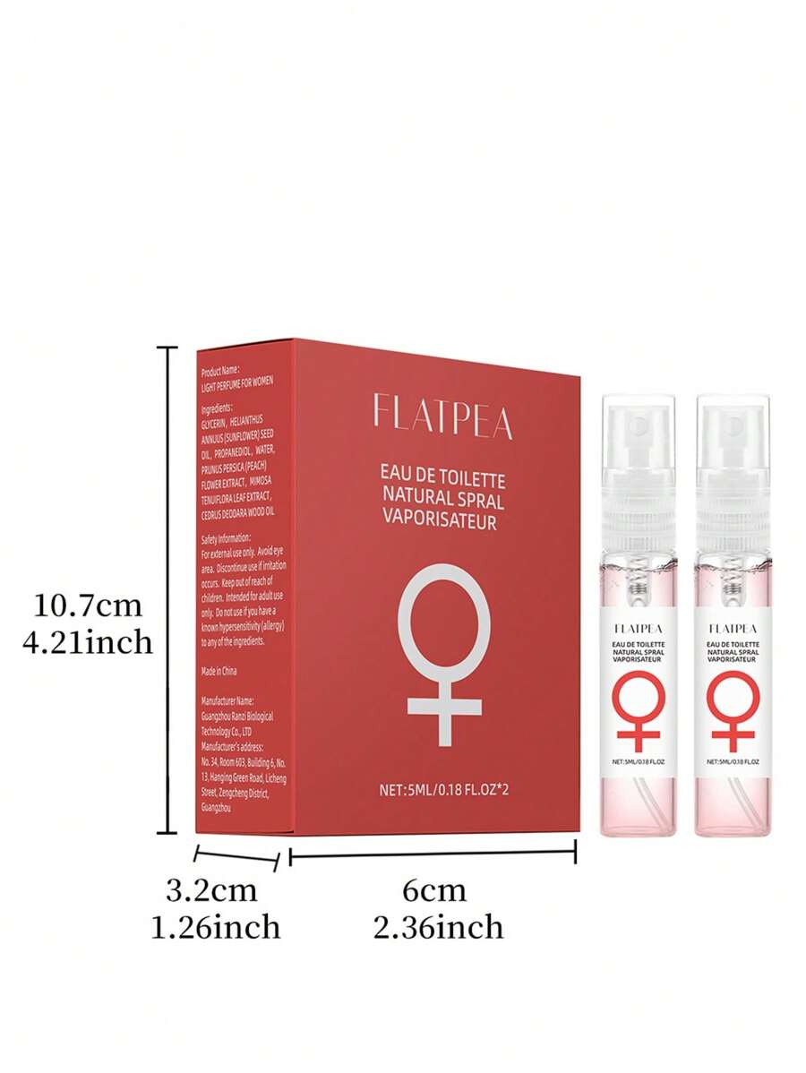 男女通用滚珠香水礼品套装（2*5ml），手腕、耳朵、颈部信息素香水，情侣约会便携式香水，清新优雅的香味提升男性和女性的魅力，送给他或她的完美礼物