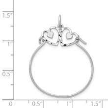 14k White Gold Heart Charm Pendant Holder (L-1.37 Inch,W-0.98 Inch) 1.08 Gram