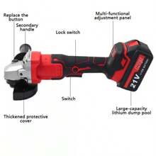 Cordless Angle Grinder For Milwaukee 18V Battery, Angle Grinder With 11000 RPM Brushless Motor, 3 Variable Speeds Grinders For Cutting, Griding, Polishing. - US A Type Plug(110-127V) - View 8