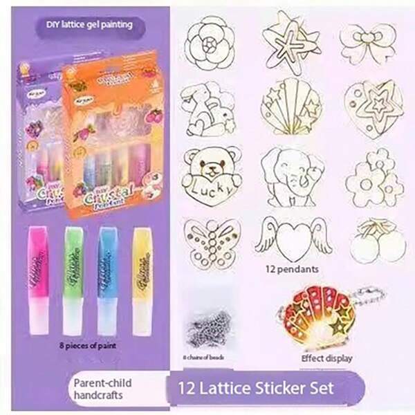 1 pezzo Set creativo fai-da-te per dipingere con cristalli senza cottura, accessorio per decorazione da parete, 2 pacchetti di forniture scolastiche casuali, Ritorno a Scuola