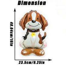 1 Peça Balão de Folha de 16 Polegadas com Base Pequena em Formato de Gato, Zebra, Girafa, Leopardo, Urso Marrom, Pavão ou Filhote de Cachorro, Suprimentos para Festa de Aniversário, Layout com Tema Animal, Festa de Animais de Estimação, Pode Ficar em Pé