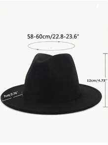 1顶宽檐软呢帽，男女通用，双色拼接，巴拿马毡帽，两种成人尺码可选