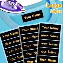 Customized Clothes Personalized Name Stickers Can Be Ironed On Clothes And Washable Labels, Washable Sewing/Iron Name Tags, Suitable For School Uniforms, Bed Sheets, Hats, Socks, School Bags, Etc. Stylish, Adorable, High-Quality Custom, Personalized, School Students, Kids For Birthdays School, Office, Home, Multi-Functional, For Valentine's Day, For Weddings, For Housewarming, Back To School Supplies,Customized Stickers,Warm Ambience - Multicolor - View 17