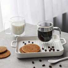 2 pièces et ensemble de 4 tasses à café en verre à double paroi avec anses (250 ml, 350 ml). Ensembles de tasses à thé. Convient aux sachets de thé, au café, au matcha, au thé rouge. Rentrée scolaire
