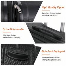 3 Piece Luggage Set Expandable Suitcase Spinner Carry-On Luggage Travel Black - Apricot - View 6