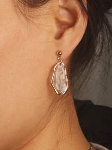 1pair Elegant Clock Design Earrings - Multicolor - View 2