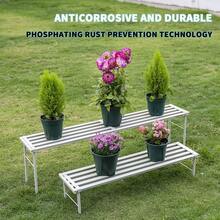 Soportes metálicos para plantas, soporte para maceta de flores de aluminio resistente a la oxidación, estantes de exhibición de plantas para decoración de salas de estar, balcones y jardines (60 blancos) - 60 Blanco - Ver 1