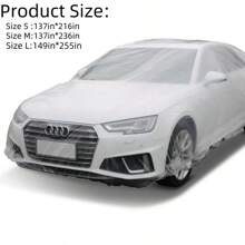 1pc/3pcs Disposable Car Jacket Thick Transparent Car Cover Sunscreen And Rainproof Plastic PE Film Dust Cover Universal Protective Cover