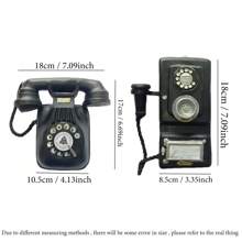 1 件复古壁挂式电话，酒吧风格家居装饰，壁挂复古手工装饰 - 彩色 - 查看 2