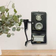 1 件复古壁挂式电话，酒吧风格家居装饰，壁挂复古手工装饰 - 彩色 - 查看 6