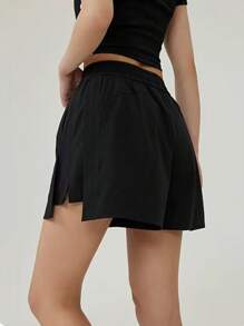 Women's Lightweight Athletic Shorts With Pockets, Quick-Dry Elastic Sporty Workout Shorts For Yoga, Gym, Running