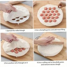 2pcs/Set Dumpling Mold + Dumpling Filling Stick, Plastic 19-Grid Dumpling Mold, Dumpling Dough Mold, Small Dumpling Mold, Round Dumpling Mold, Kitchen Utensils - White - View 6