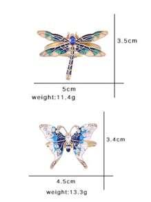 1pc Alloy Enamel Gorgeous Butterfly Napkin Ring, Tabletop Decor Napkin Holder For Dining Table, Holiday, Party, Hotel, Restaurant, Wedding, Gold Color