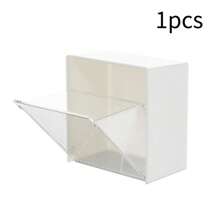 4pcs Plastic Wall Mounted Storage Boxes Dustproof Bathroom Organizer For Cotton Swabs Makeup Adhesive Small Jewelry Holder Box Back To School
