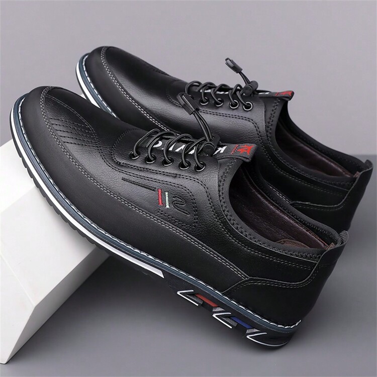 Large Men's New Business Fashion Board Shoes Soft Top Versatile Soft Bottom Men's Sports And Leisure Shoes - màu đen - Xem 5