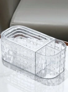 三格多功能纸巾盒轻巧奢华家居客厅茶几遥控器收纳盒创意纸巾盒返校 - 彩色 - 查看 5