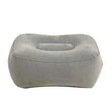 Almohada inflable para reposapiés de PVC, cojín de aire para reposapiés, para viajes, oficina, hogar, herramientas para relajar los pies debajo del escritorio - Gris - Ver 6