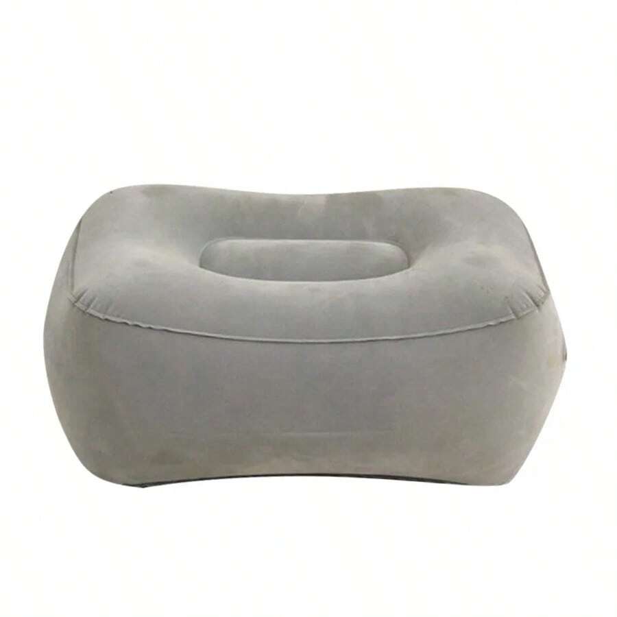 Almohada inflable para reposapiés de PVC, cojín de aire para reposapiés, para viajes, oficina, hogar, herramientas para relajar los pies debajo del escritorio - Gris - Ver 1