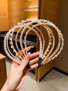 5件装可爱仿珍珠发箍，女士发带，发箍，发箍头饰，发饰
