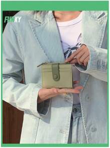 TOUTOU Origineel schattig gespontwerp rits korte portemonnee minimalistische retro kaarthouder portemonnee meerdere kaartvakken en portemonnees draagbare RFID-blokkerende clutch creditcardhouder en munt 2543 voor vrouwen portemonnee portemonnee portemonnee kleine portemonnee