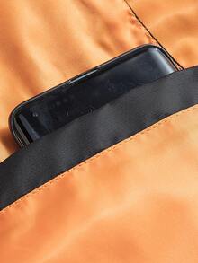 Herren Bomberjacke mit Armtasche, lässige Reißverschlussjacke, Streetwear Oberbekleidung für Herbst/Winter