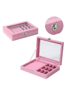 1pc 2025 New Minimalist Luxury High-Quality Jewelry Box For Rings, Earrings, Necklaces Storage - Multicolor - View 5