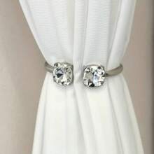 1pc Premium Simple Curtain Holder With Rhinestones, Metal Bedroom/Living Room Curtain Tie Back Accessory Gifts Birthday Graduation