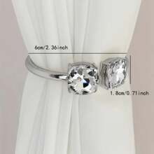 1pc Premium Simple Curtain Holder With Rhinestones, Metal Bedroom/Living Room Curtain Tie Back Accessory Gifts Birthday Graduation