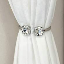1pc Premium Simple Curtain Holder With Rhinestones, Metal Bedroom/Living Room Curtain Tie Back Accessory Gifts Birthday Graduation