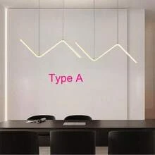 1 pieza Lámpara colgante LED moderna, Luminaria colgante de metal lineal con pantalla de acrílico blanco, Lámpara colgante de barra larga, Luz colgante de isla de techo para comedor (Dorado)