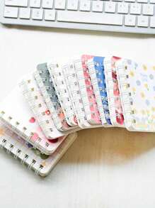 4pcs/Set Floral Embellished Spiral Notebooks, Pocket Sized Mini A7 Diaries, Portable For Office, School,School Supplies,Back To School